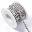 фото Шнур из страз круглый диаметр 4 мм (хрустальная лента) цвет кристальный радужный