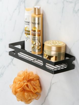 Полка металл, настенная, 30х11.5х5 см, прямая, черная, Y4-9928