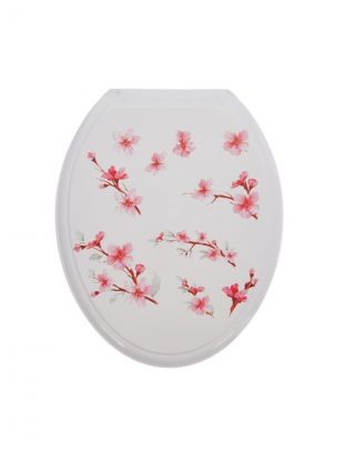 Сиденье для унитаза пластик, Сакура, белое, Росспласт, РП-813