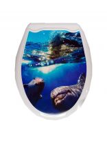 Сиденье для унитаза пластик, дельфины, море, песок, ракушки, в ассортименте, Мультипласт, MPG7518/MPG7563//MPG7587