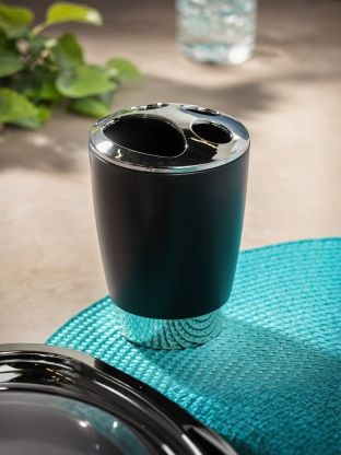 Стакан для зубных щеток, пластик, черный, Y4-6502