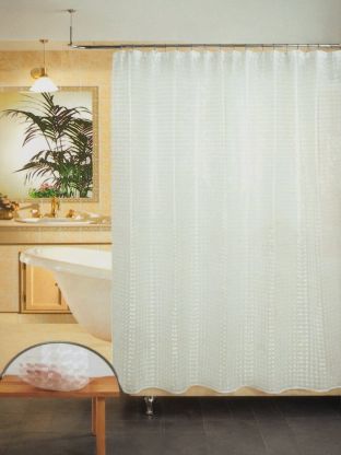 Штора для ванн 180х180 см, полиэстер, Полупрозрачная, с кольцами, T2023-002