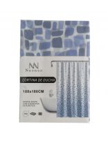 Штора для ванн 180х180 см, полиэстер, Мозайка, голубая, A310060