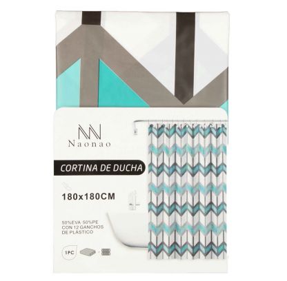 Штора для ванн 180х180 см, Peva, Naonao, Бирюзовая волна, A310153