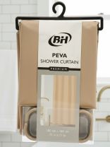 Штора для ванн 180х180 см, Peva, Бежевый матовый, с кольцами, Y4-11181