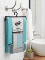 Штора для ванн 180х180 см, Peva, Бирюзовый, с кольцами, Y4-11176