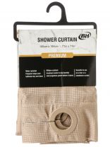 Штора для ванн 180х180 см, полиэстер, Однотонная бежевая, с люверсами, Y4-11157