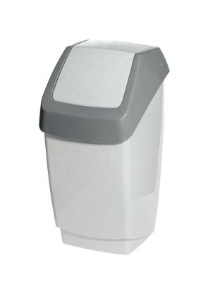 Контейнер для мусора пластик, 7 л, квадратный, плавающая крышка, мрамор, Idea, Хапс, М2470