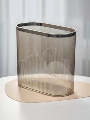 Контейнер для мусора пластик, овальный, 32х16.5х29.5 см, прозрачный, Y4-9251