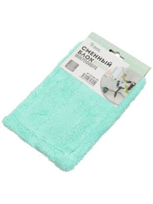 Сменный блок для швабры микрофибра, 43х14 см, плоский, прямоугольный, тиффани, Марья Искусница, KD-R02-332