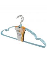 Вешалки-плечики для одежды, 40 см, металл, ПВХ, 5 шт, бирюзовые, Рыжий кот, 006834