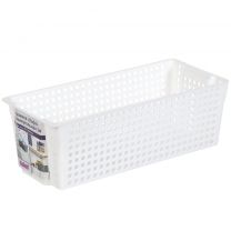 Корзина для хранения, 3 л, 13х29.7х9.6 см, прямоугольная, пластик, белая, Violet, Лофт, 450006