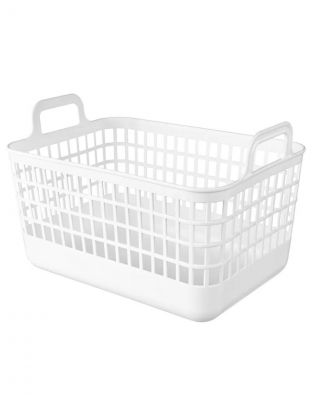 Корзина универсальная, 12 л, 32х22.4х21 см, прямоугольная, полипропилен, белая, Бытпласт, Ково, 435296116