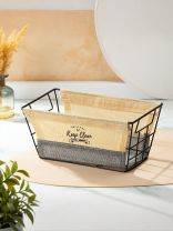 Корзина для хранения, 25х15х12 см, прямоугольная, серо-бежевая, A290099