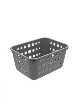 Корзина для мелочей, 17.4х22.9х11.9 см, прямоугольная, пластик, дымчато-серая, Berossi, Donna M, ИК8036500