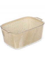 Корзина для хранения, 12 л, 34.5х23х15 см, прямоугольная, пластик, бежевая, Y4-11203