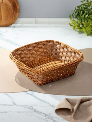 Корзина декоративная 23х23х8 см, квадратная, плетеная, Y4-8904