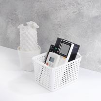 Корзина для хранения, 2 л, 20х13.5х12 см, прямоугольная, пластик, белая, Violet, Лофт, 641006