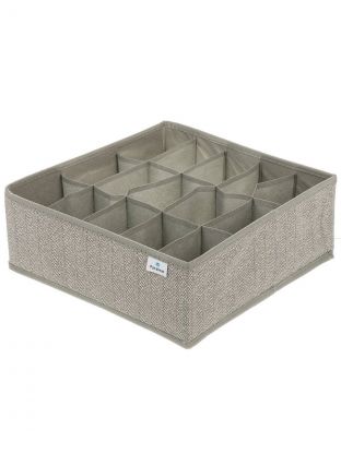 Органайзер для хранения, 15 секций, 30х30х11 см, нетканный материал, с молнией, серый, Д70702.016