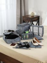 Органайзер для чемодана, полиэстер, дорожный, 9 предметов, серый, Y4-9167