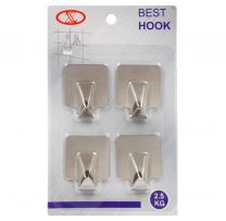 Крючок 4 шт, квадратный, металл, Y4-9823