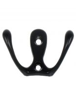 Крючок-вешалка 2-рожковый, Стандарт, 002 BL, 15 437, матовый черный