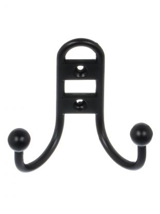 Крючок-вешалка 2-рожковый, Стандарт, 208 B BL, 14 619, матовый черный