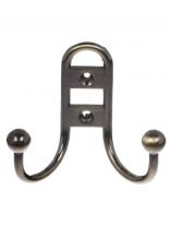 Крючок-вешалка 2-рожковый, Стандарт, 208 B AB, 10 209, старая бронза