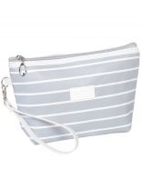 Косметичка 22х6х13 см, в полоску, с ручкой, SPE34445-2, Y8-2828, трапеция, застежка молния