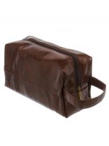 Косметичка 28х11.5х13 см, экокожа, A080050, прямоугольная, застежка молния, коричневая