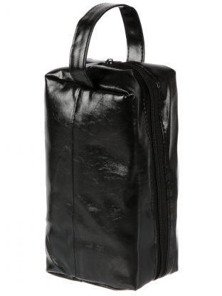 Косметичка 28х11.5х13 см, экокожа, A080049, прямоугольная, застежка молния, черная