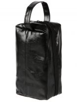 Косметичка 28х11.5х13 см, экокожа, A080049, прямоугольная, застежка молния, черная