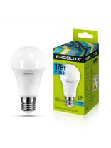 Лампа светодиодная E27, 17 Вт, 155 Вт, 220 В, груша, 4500 К, нейтральный белый свет, Ergolux, 13180