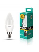 Лампа светодиодная E14, 8 Вт, 75 Вт, 220 В, свеча, 3000 К, теплый белый свет, Camelion, 12385