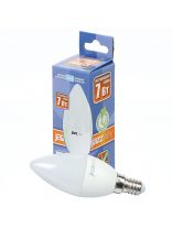 Лампа светодиодная E14, 7 Вт, 60 Вт, свеча, 5000 К, холодный белый свет, JazzWay, PLED- SP C37