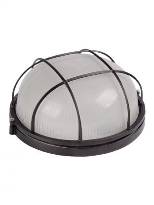 Светильник под лампу General Lighting Systems, ЖКХ 1302 НБП/НПП, 60 Вт, E27, на 1 лампочку, IP65, 19х17.6х8.2 см, с решеткой, черный, GCF-O-E27-60-IP65