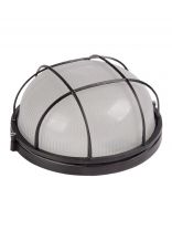 Светильник под лампу General Lighting Systems, ЖКХ 1302 НБП/НПП, 60 Вт, E27, на 1 лампочку, IP65, 19х17.6х8.2 см, с решеткой, черный, GCF-O-E27-60-IP65