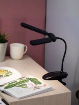 Светильник настольный 6 Вт, аккумуляторный, черный, Эра, NLED-512-6W-BK, Б0057208, на прищепке