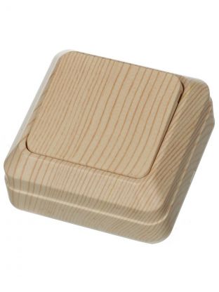 Выключатель открытой установки, одноклавишный, без заземления, 10 А, IP20, сосна, TDM Electric, Ладога, SQ1801-0043