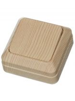 Выключатель открытой установки, одноклавишный, без заземления, 10 А, IP20, сосна, TDM Electric, Ладога, SQ1801-0043