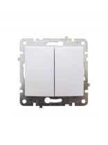 Механизм выключателя скрытой установки, двухклавишный, без заземления, белый, Quel Lumina, 4105-0020-90102