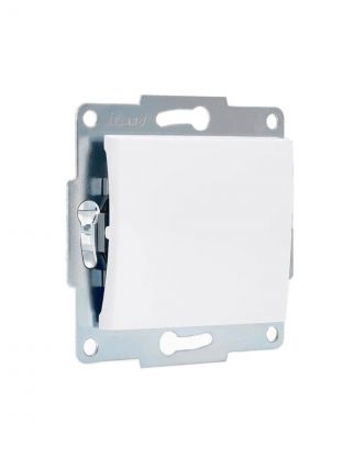 Выключатель скрытой установки, одноклавишный, без заземления, 10 А, 250 В, пластик, IP20, белый, Lezard, Karina, 707-0288-100