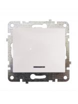 Механизм выключателя скрытой установки, одноклавишный, без заземления, подсветка, белый, Quel Lumina, 4105-0011-90102