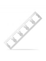 Рамка пятипостовая, горизонтальная, ABS пластик, белая, UNIVersal, Бриллиант, 1028