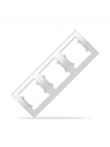 Рамка трехпостовая, горизонтальная, ABS пластик, белая, UNIVersal, Бриллиант, 7947489