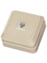 Розетка телефонная открытой установки, 1 гнездо, без заземления, IP20, слоновая кость, TDM Electric, Ладога RJ-11, SQ1801-0023