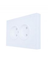 Розетка скрытой установки, 2 гнезда, без заземления, 16 А, 250 В, пластик, IP20, белая, безвинтовой, зажим/клемма, Lezard, Zima, 704-0200-128BQC