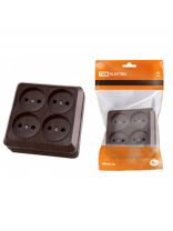 Розетка открытой установки, 4 гнезда, без заземления, 10 А, IP20, бук, 2П, TDM Electric, Ладога, SQ1801-0320