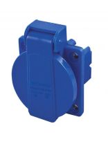 Розетка скрытой установки, 1 гнездо, с заземлением, 16 А, 220 В, пластик, IP44, синяя, панельная с крышкой, TDM Electric, SQ0606-0001