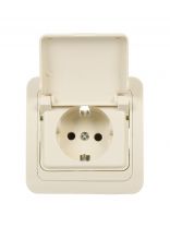 Розетка скрытой установки скрытой установки, 1 гнездо, с заземлением, 16 А, 220 В, пластик, IP20, слоновая кость, UNIVersal, Валери
